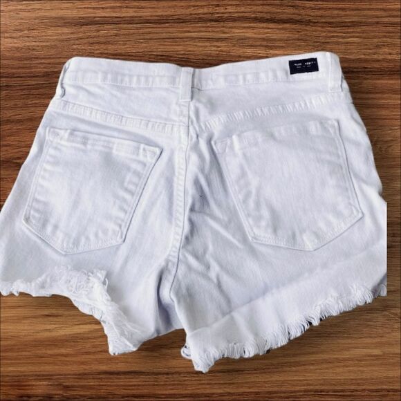 Angry Rabbit Wm’s Sz 3 W26 White Distressed Frayed Hem Cotton Blend Shorts - Picture 3 of 6